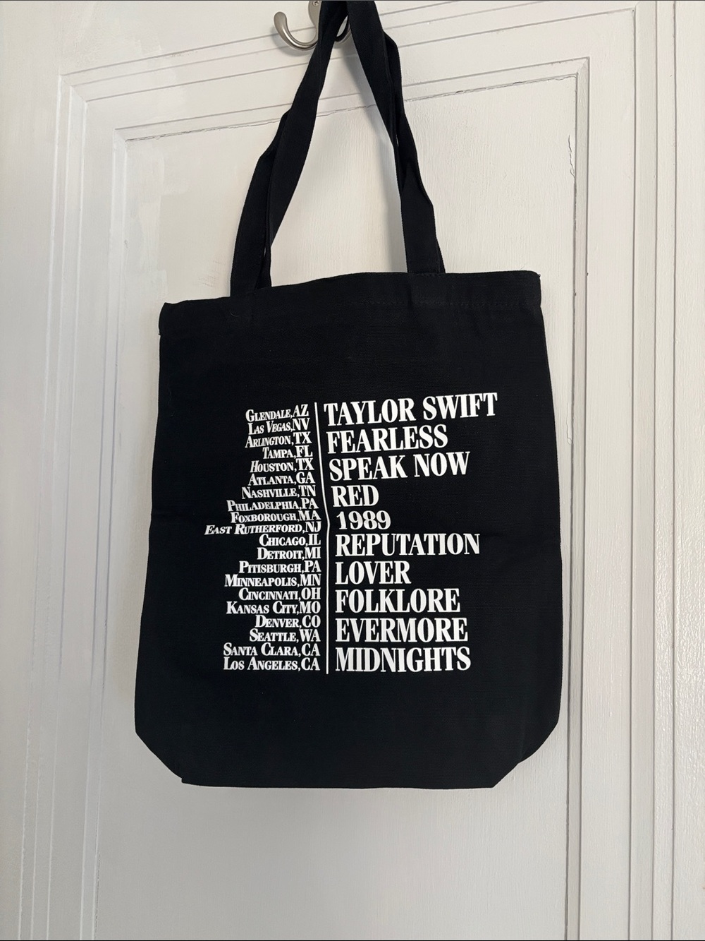 NWOT Taylor Swift The Eras Tour Multicolor Black Tote Bag - Picture 2 of 2